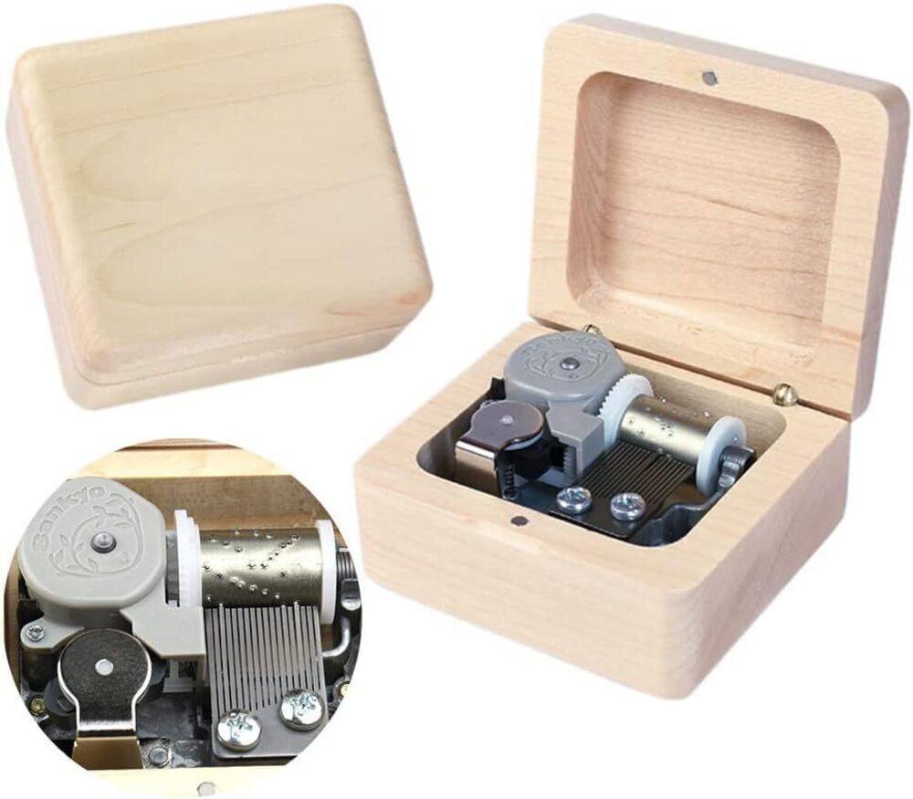 5007 Vintage Wood Carved Mechanism Musical Box Wind Up Music Box Gift